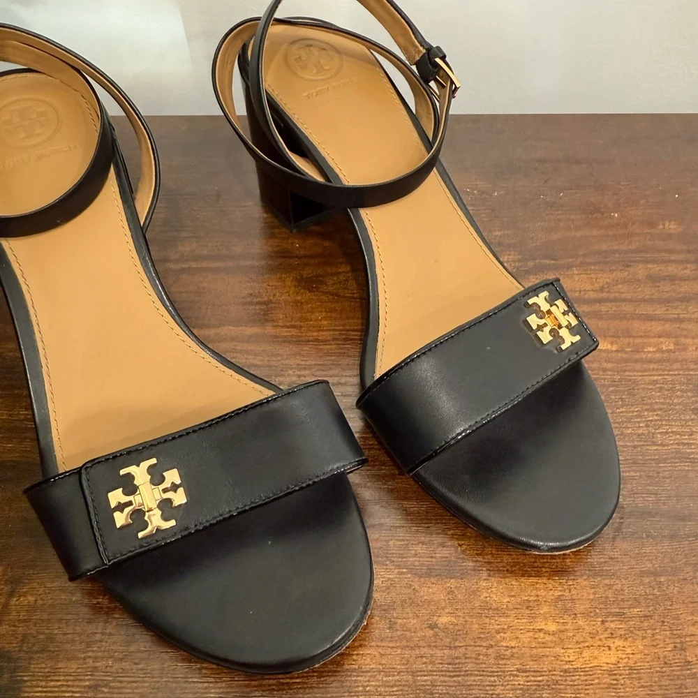 Tory Burch Designer Black Kira Mini Block
Heel Sandals Slingback - Picture 3 of 6